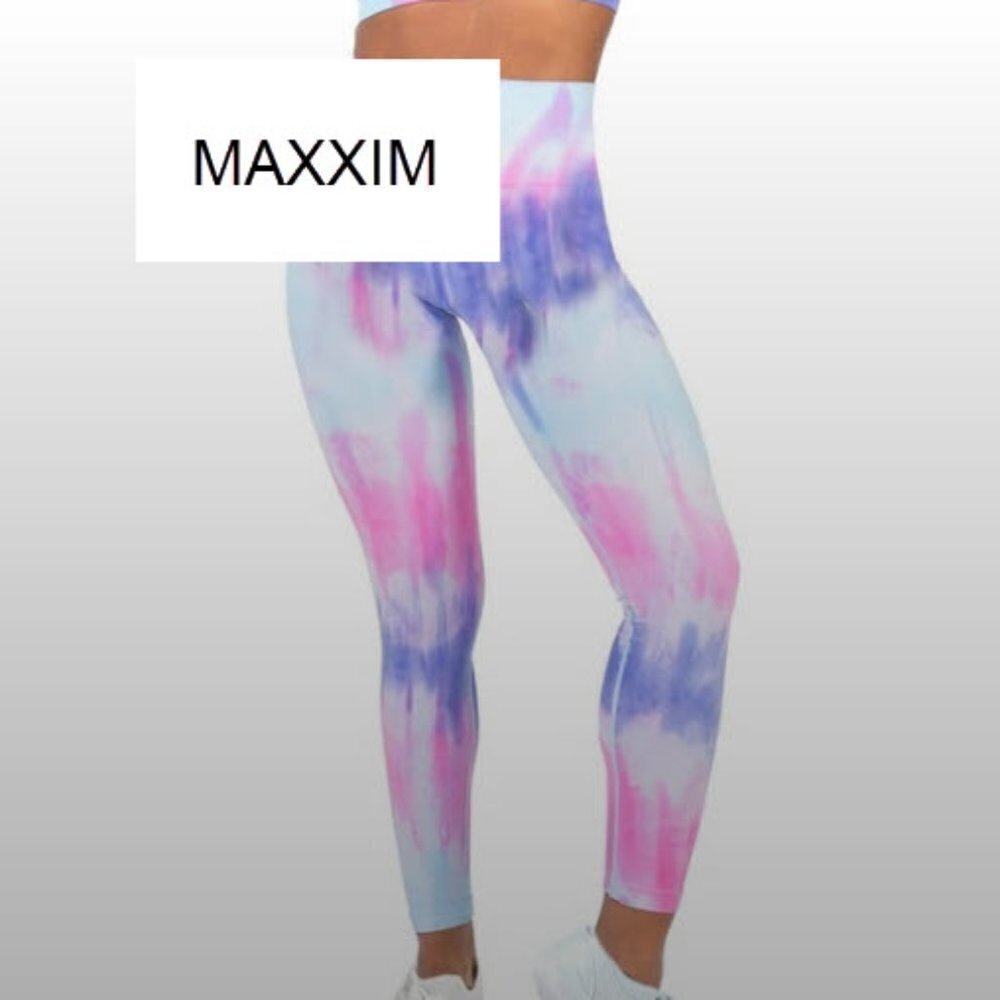 Maxxim New Size XL Tie Dye High Waist Seamless Push Up Scrunch Butt Lift Legging